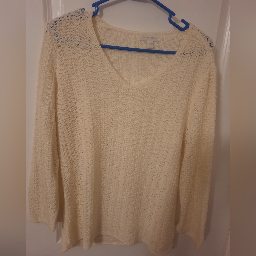 Woven cream color Charter Club sweater
